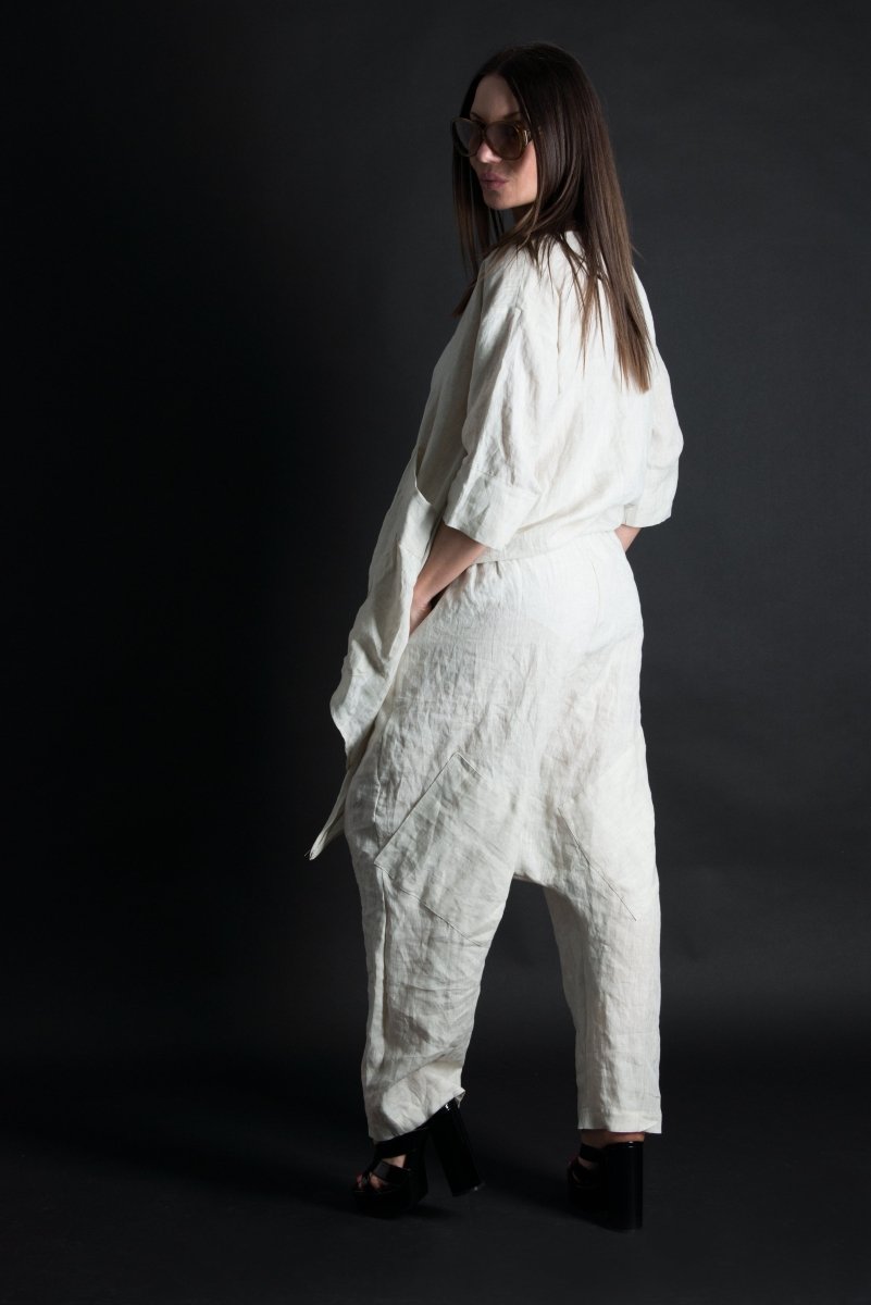 Linen Harem Loose Pants ALEXA - EUG Fashion