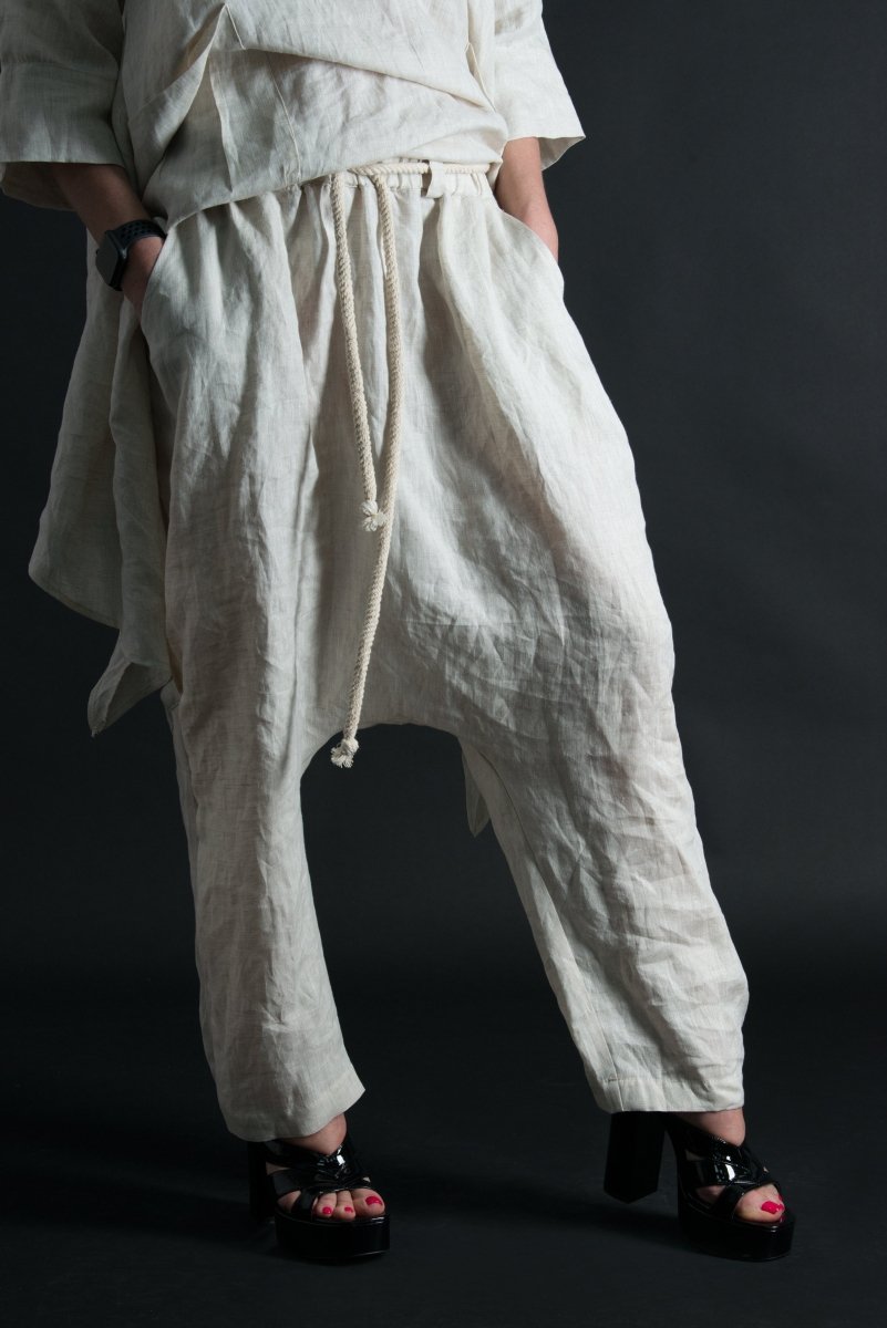 Linen Harem Loose Pants ALEXA - EUG FASHION EugFashion 