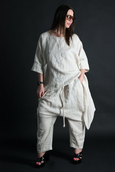 Linen Harem Loose Pants ALEXA - EUG FASHION EugFashion 