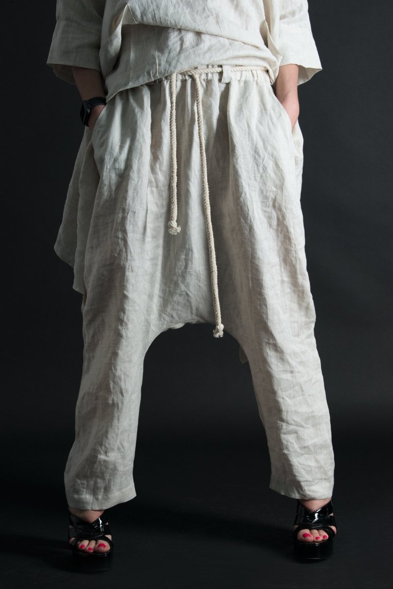 Linen Harem Loose Pants ALEXA - EUG Fashion