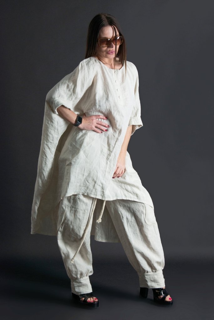 Linen Harem Loose Pants ANITA - EUG Fashion