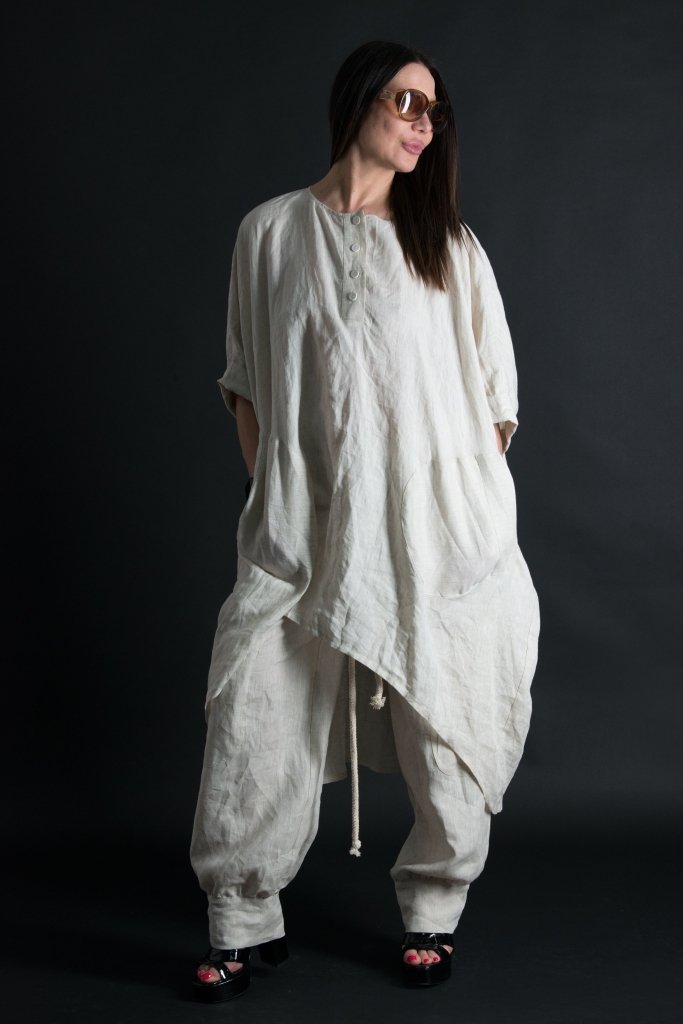 Linen Harem Loose Pants ANITA - EUG Fashion