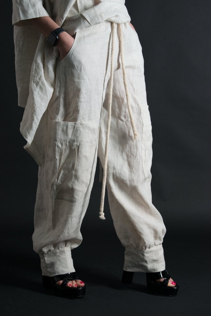 Linen Harem Loose Pants ANITA - EUG Fashion