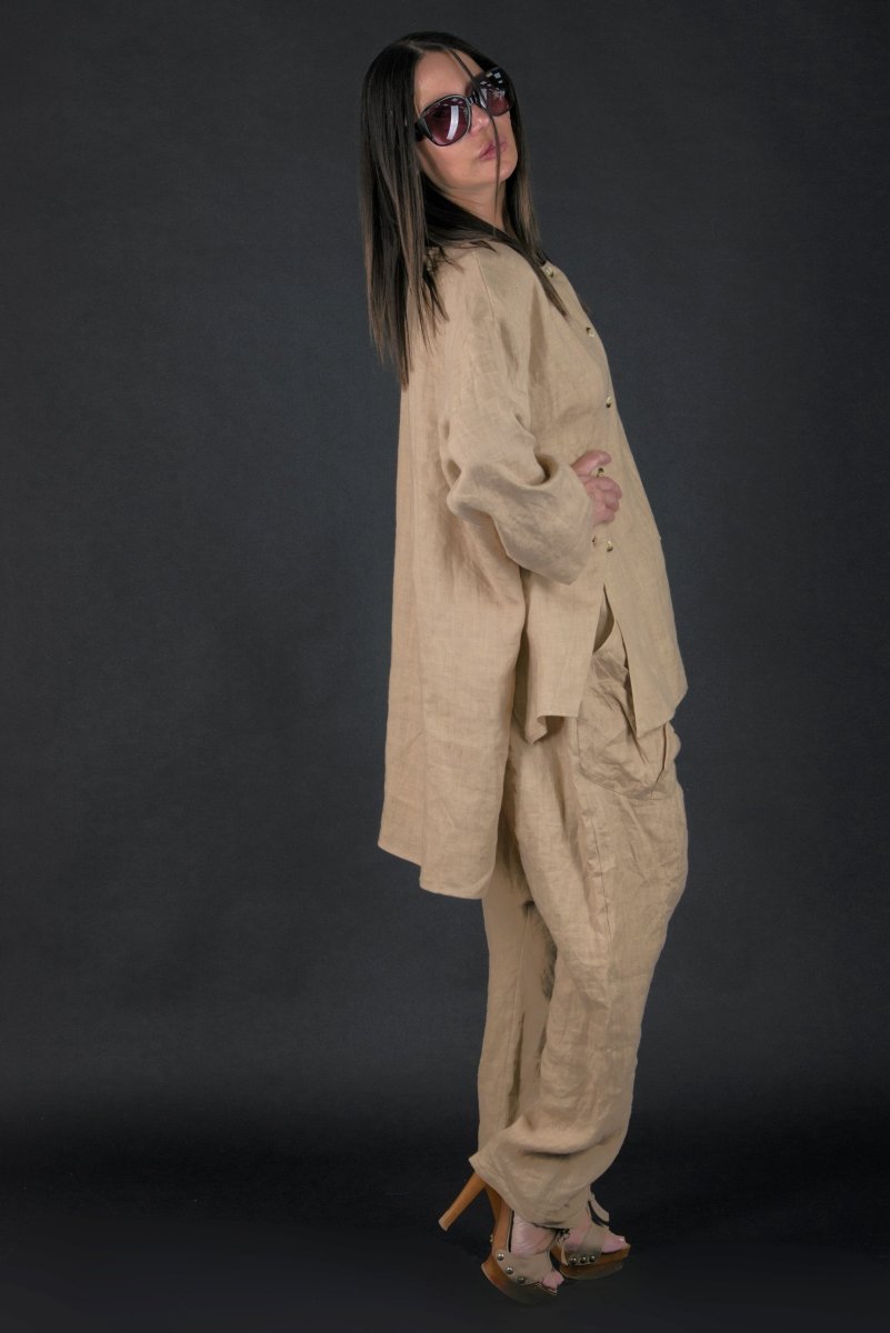 Linen Harem Loose Pants CLARA - EUG Fashion