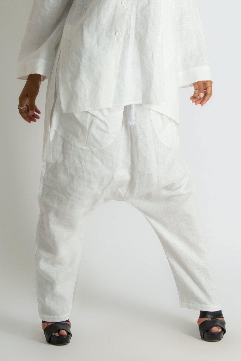 Linen Harem Loose Pants CLARA - EUG FASHION EugFashion 