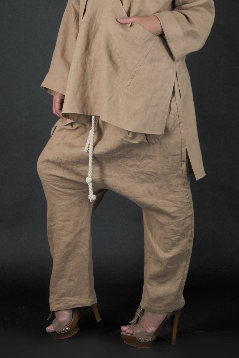 Linen Harem Loose Pants CLARA - EUG Fashion