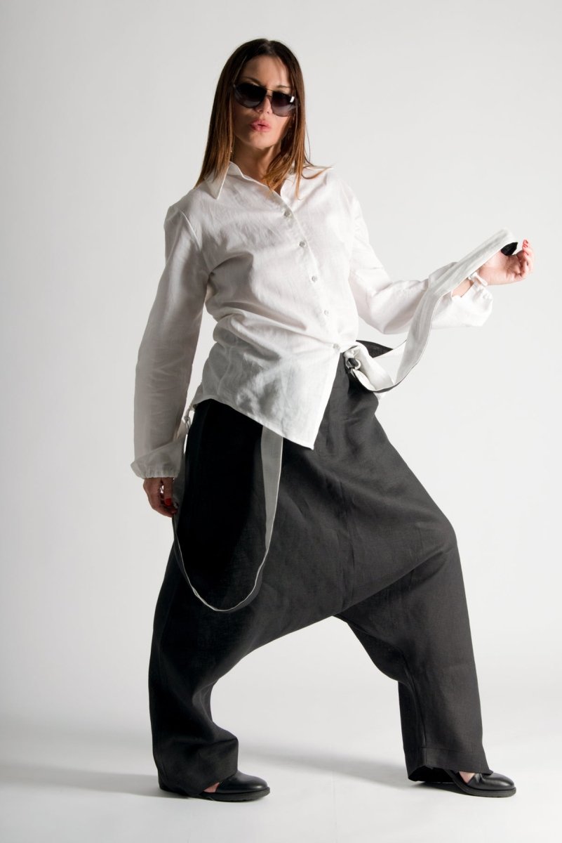 Linen Harem Pants JOANNA - EUG Fashion