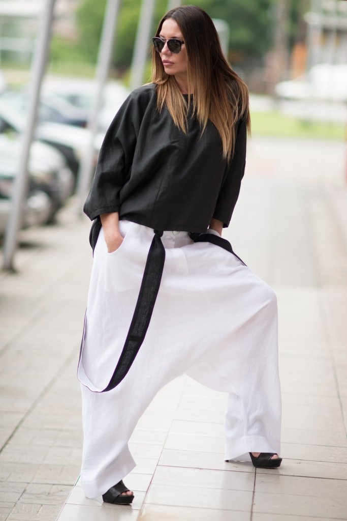 Linen Harem Pants JOANNA - EUG Fashion