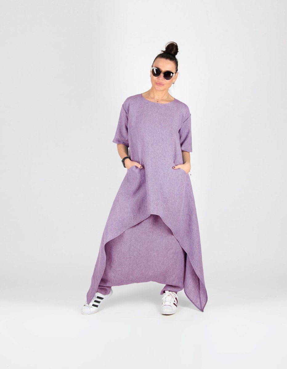 Linen Harem Pants LAUREN - EUG Fashion