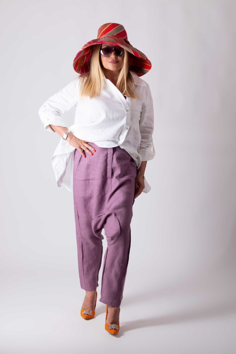 Linen Harem Pants LAVA - EUG Fashion