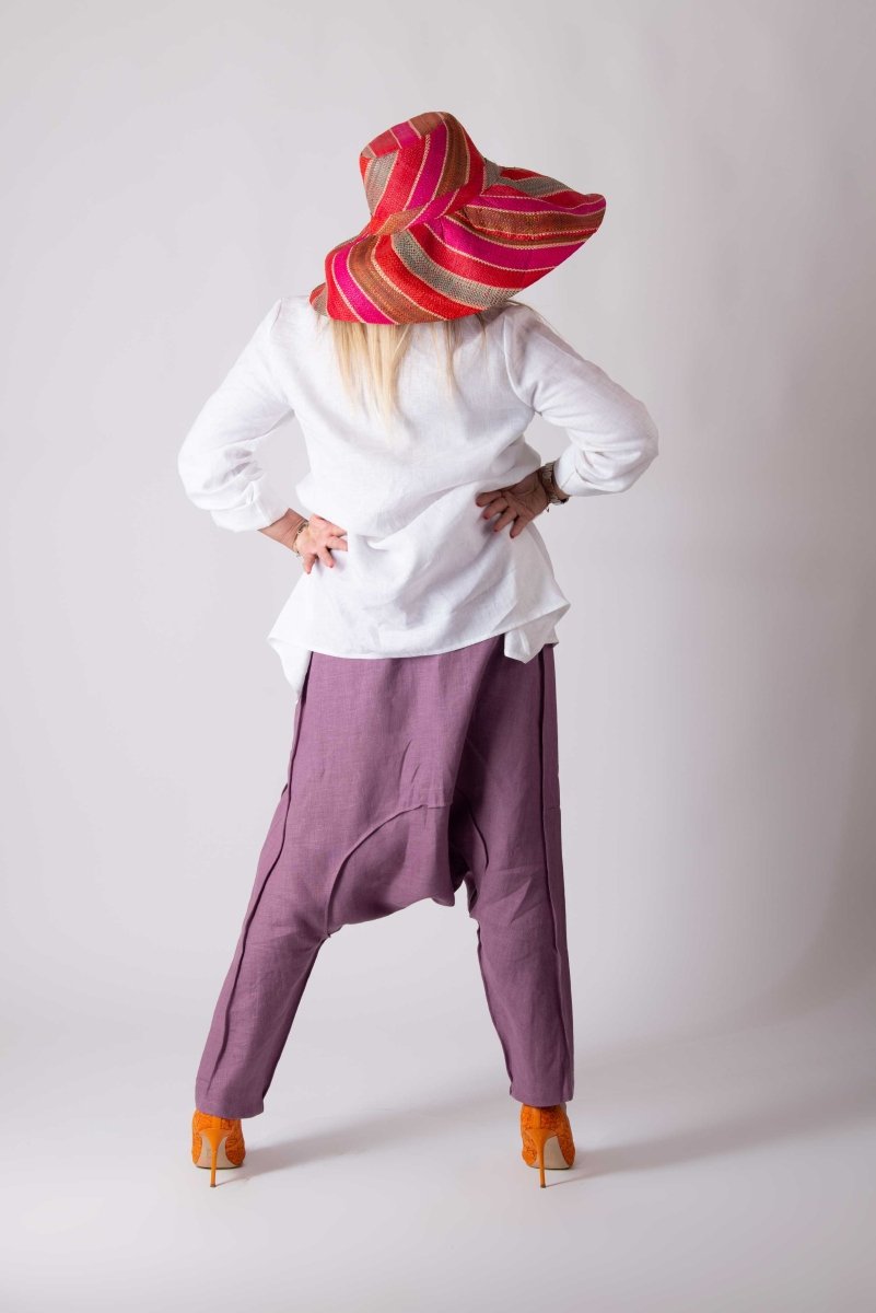 Linen Harem Pants LAVA - EUG Fashion EugFashion 