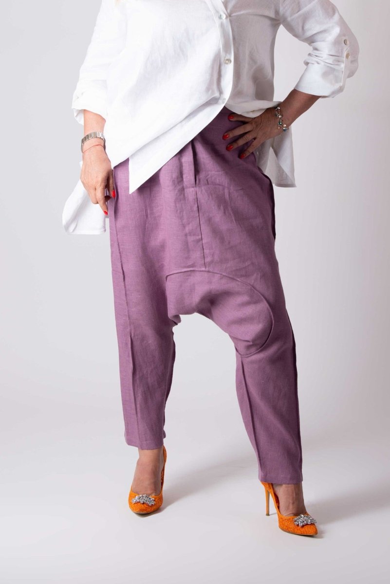 Linen Harem Pants LAVA - EUG Fashion