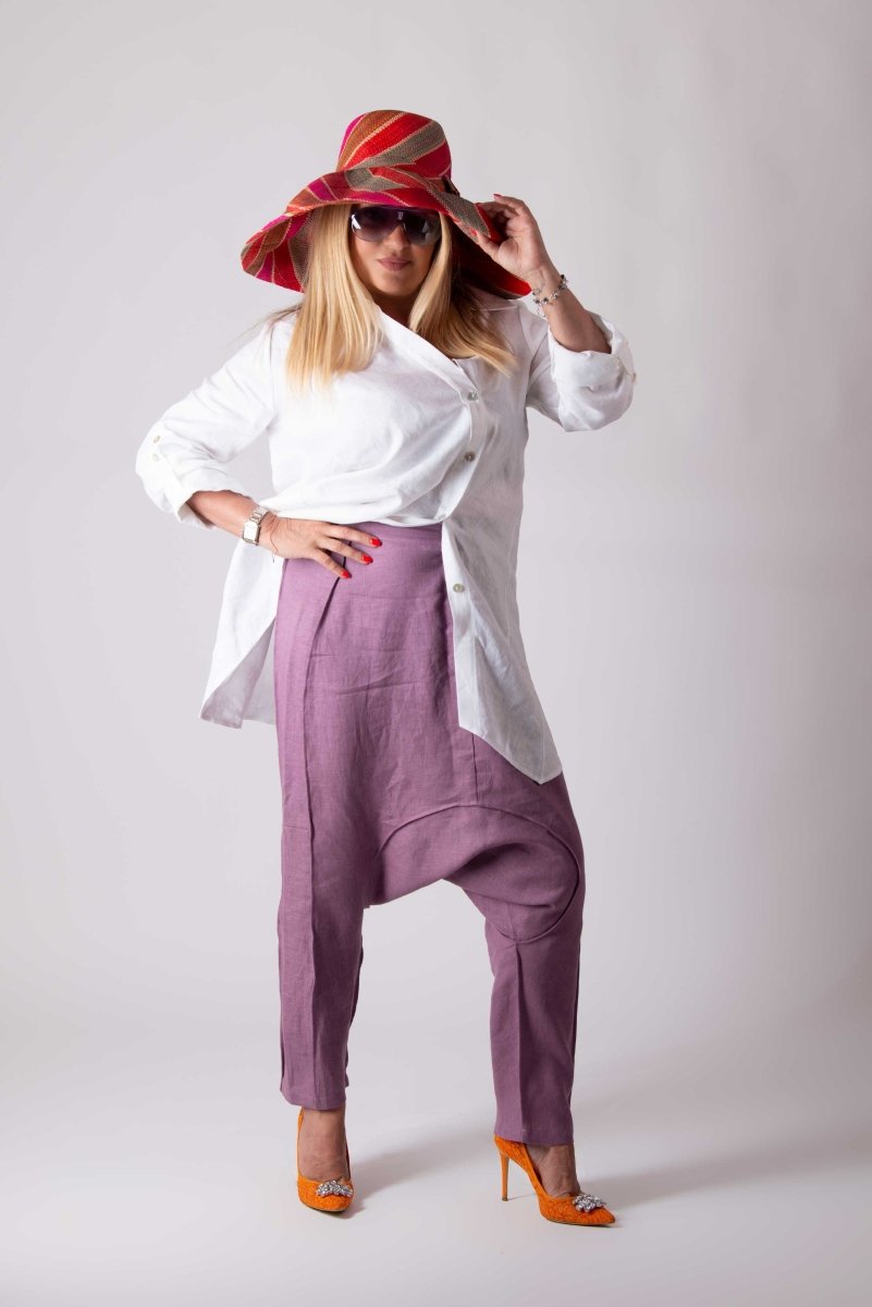 Linen Harem Pants LAVA - EUG Fashion EugFashion 