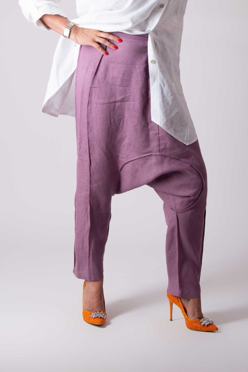 Linen Harem Pants LAVA - EUG Fashion EugFashion 