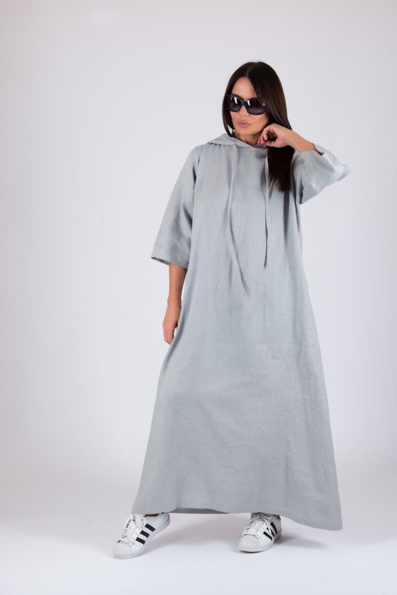 Linen Hooded Dress DOMENICA - EUG Fashion