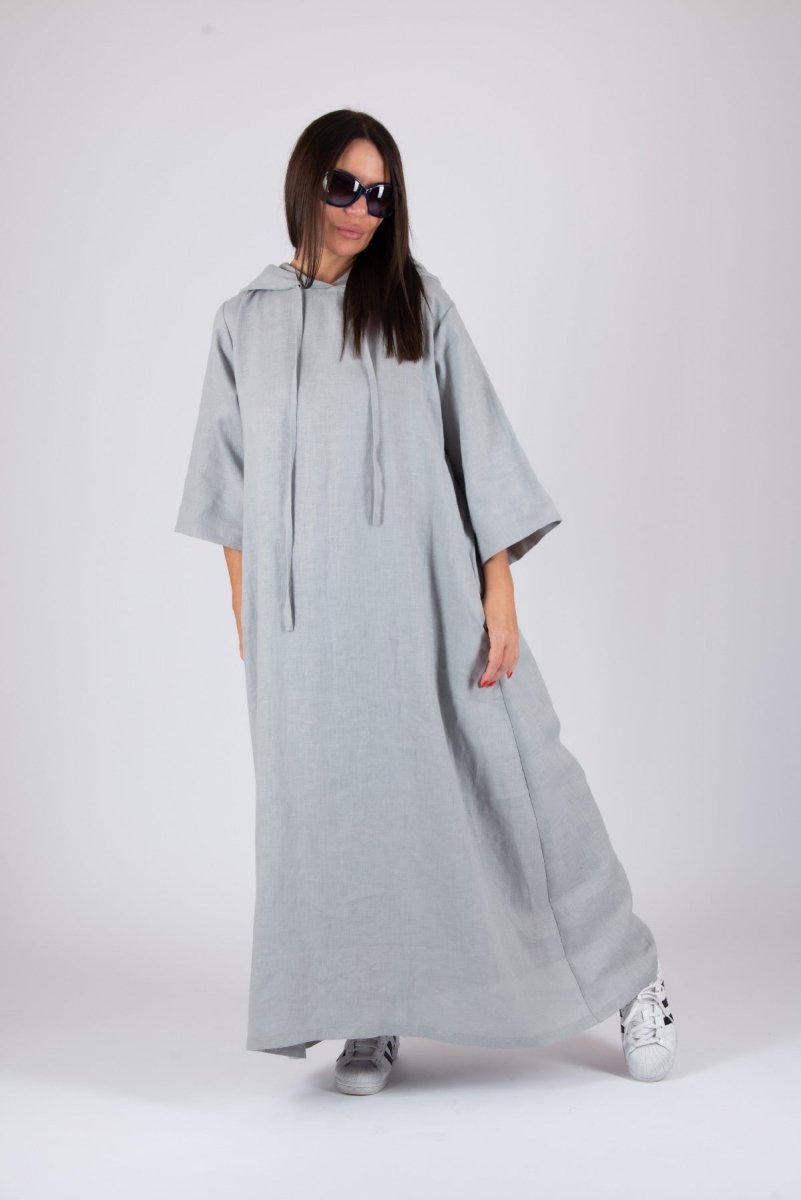 Linen Hooded Dress DOMENICA - EUG Fashion