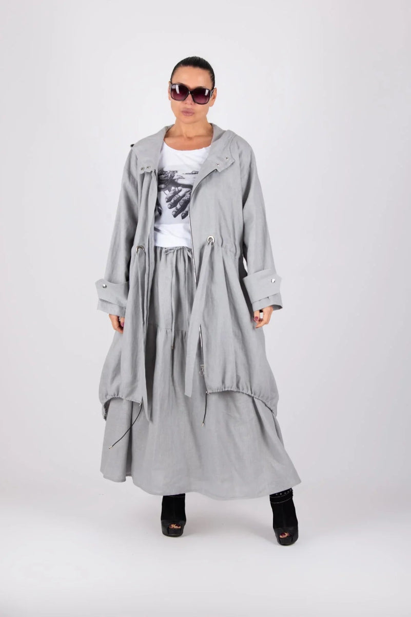 Linen hooded jacket EUGF - EUG Fashion