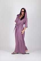 Linen Hooded Jumpsuit REGINA - EUG Fashion