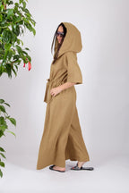 Linen Hooded Jumpsuit REGINA - EUG Fashion