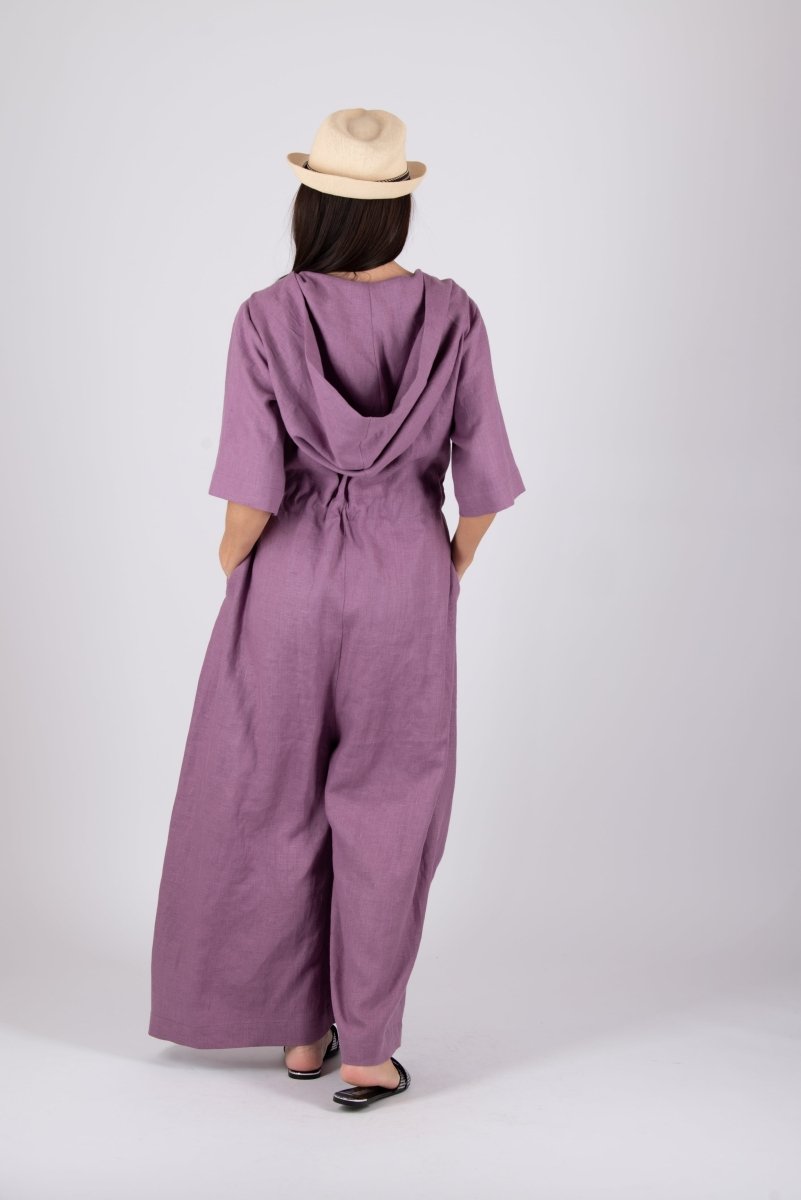 Linen Hooded Jumpsuit REGINA - EUG Fashion