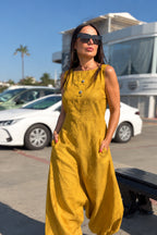 harem woman jumpsuit #mustard