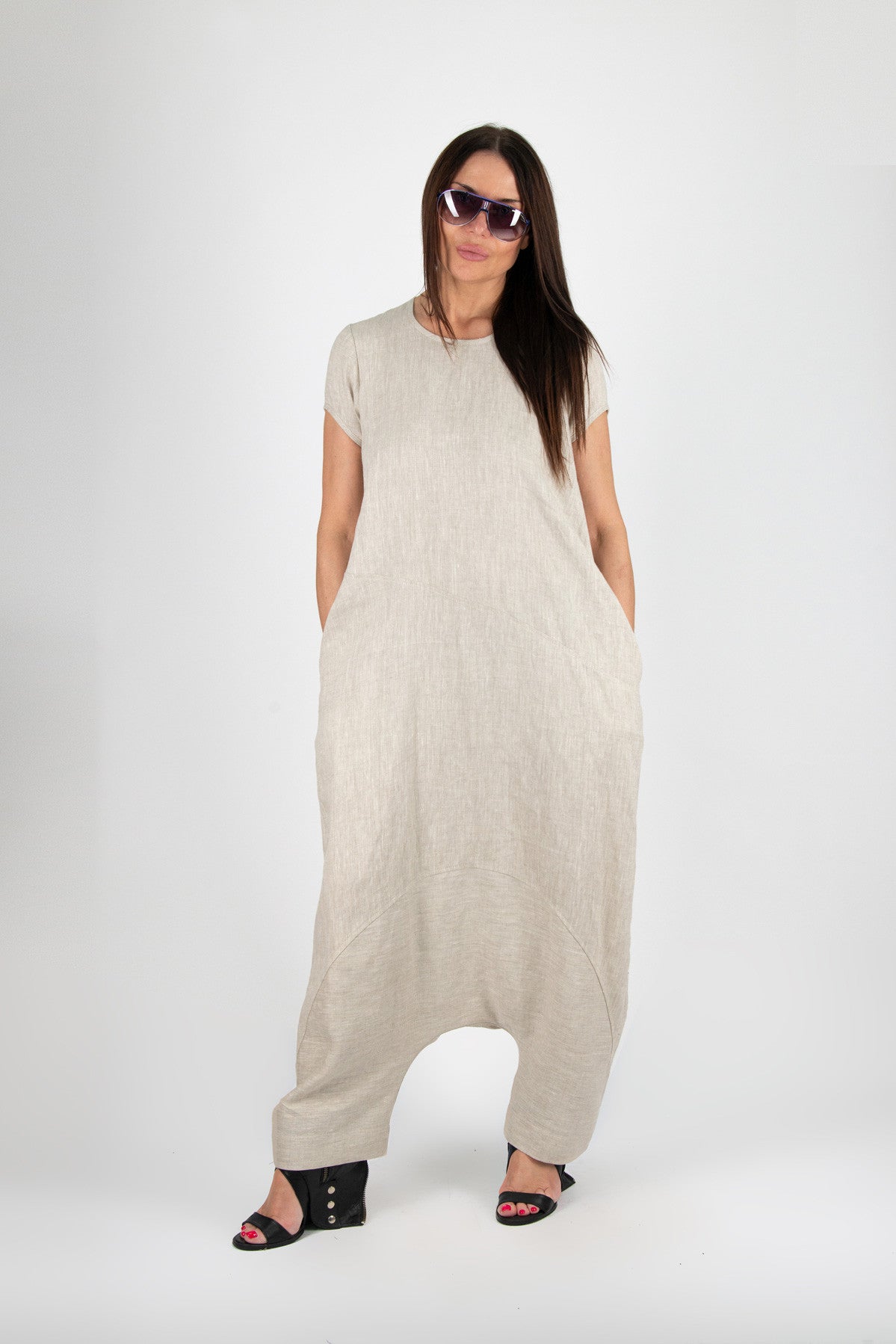 Harem Linen Jumpsuit - Ruth