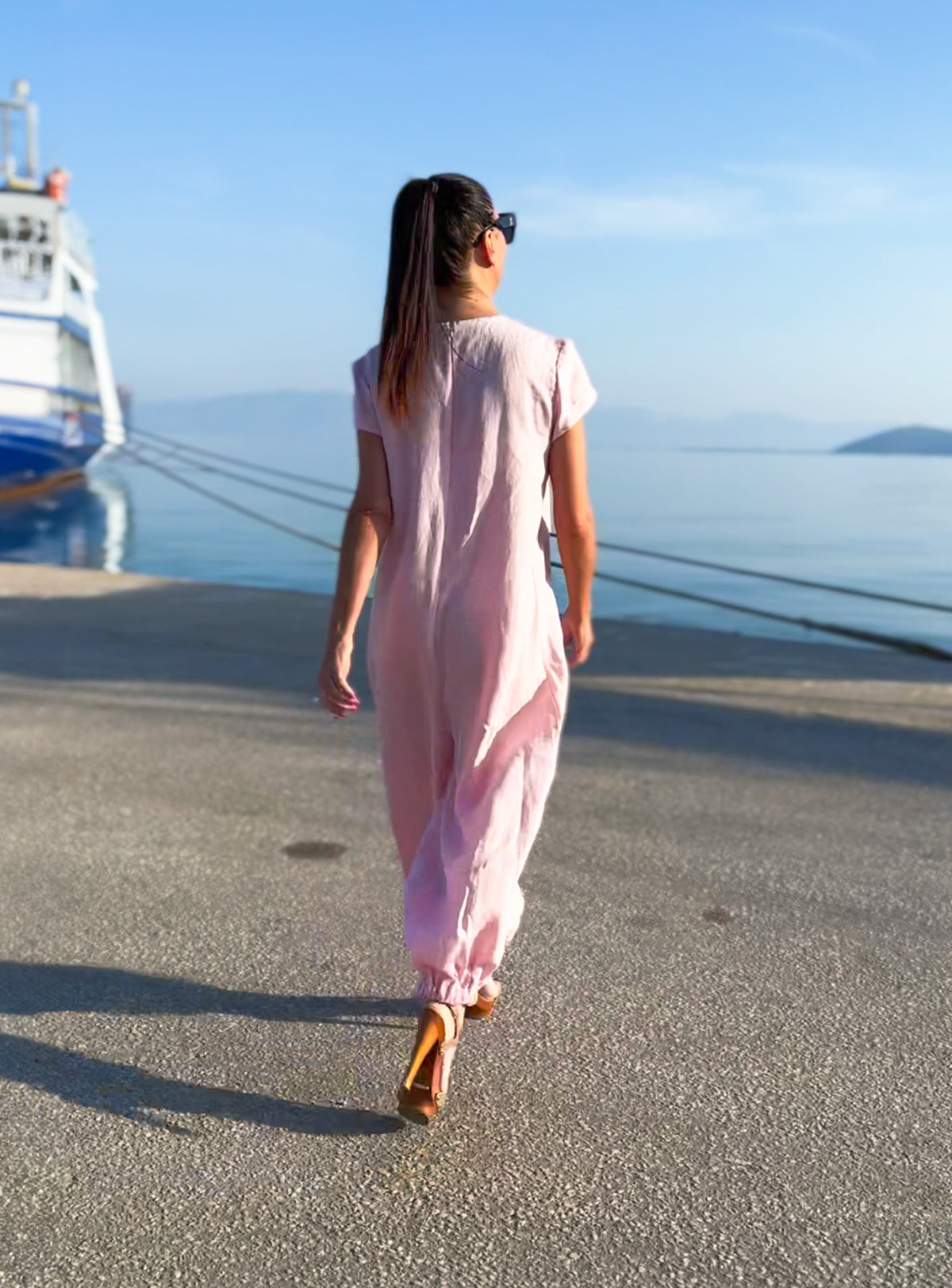 Sleeveless Linen Jumpsuit Lilian EugFashion 