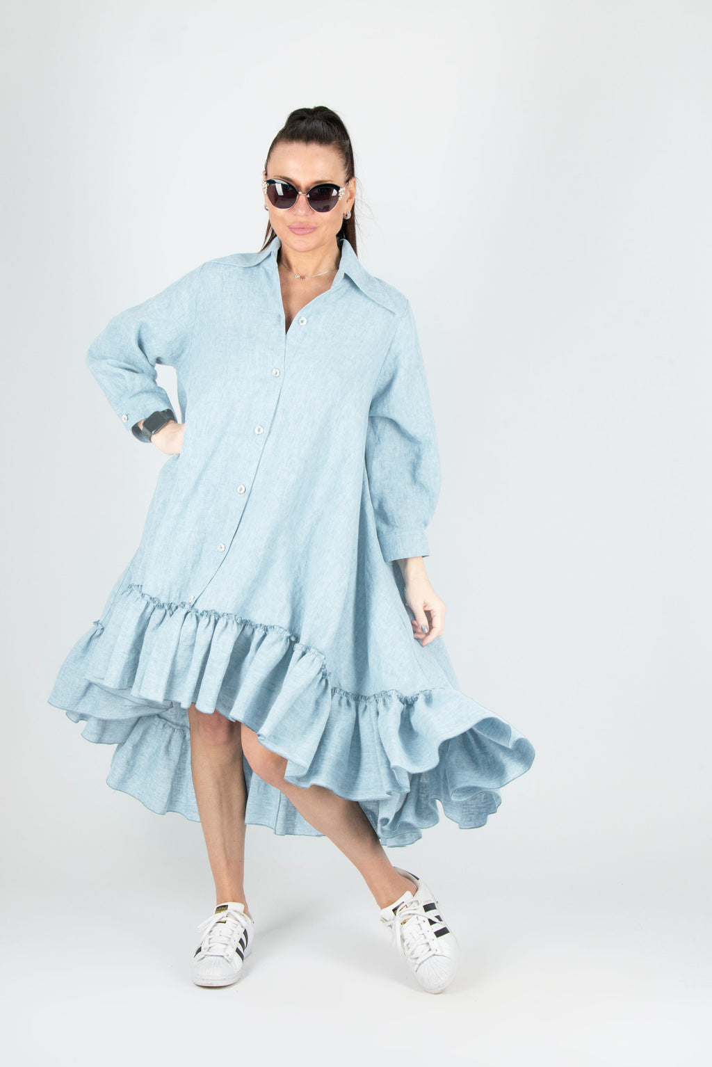 linen-light-blue-dress