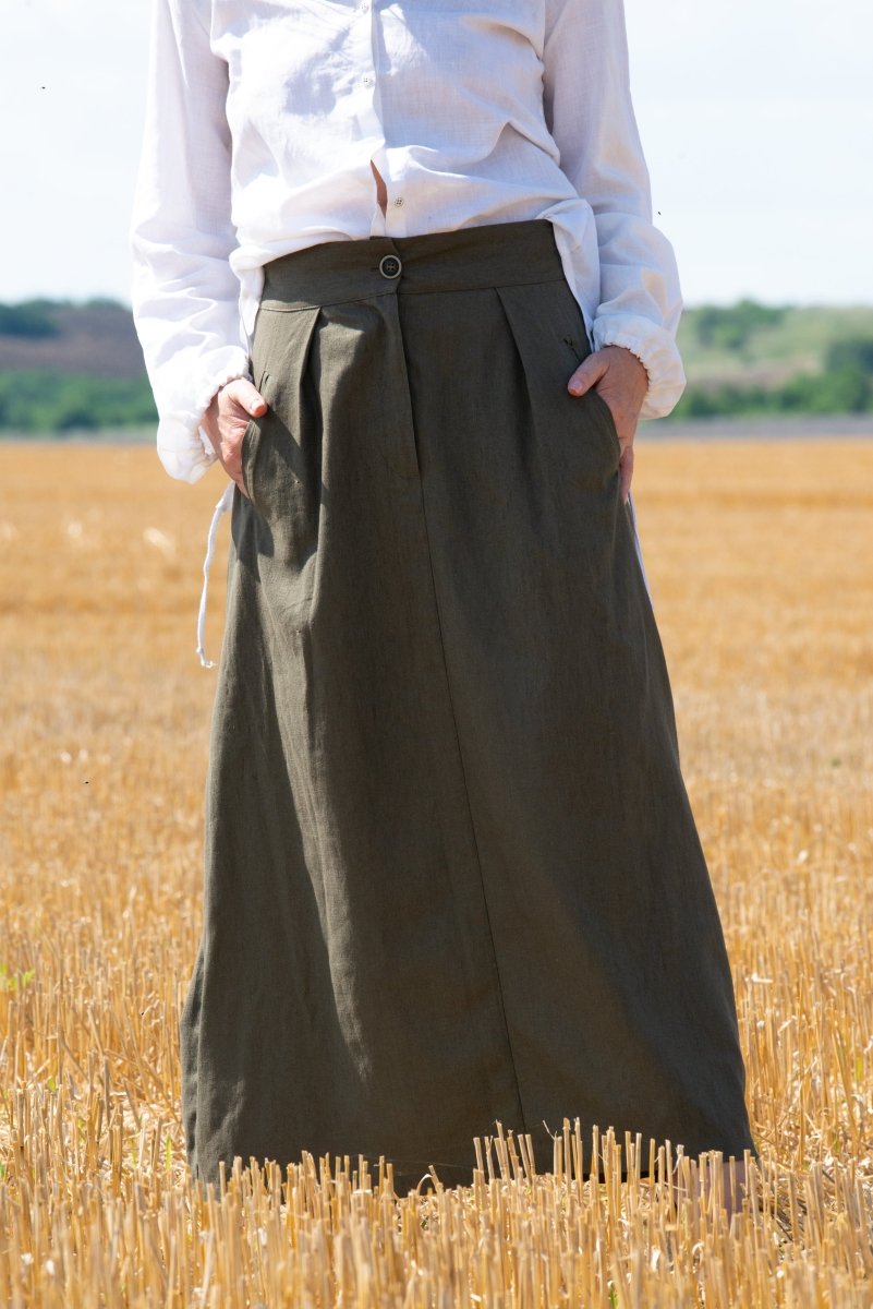 Linen Long Boho Skirt RACHEL - EUG Fashion EugFashion 