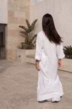 Linen white long top - Eug fashion