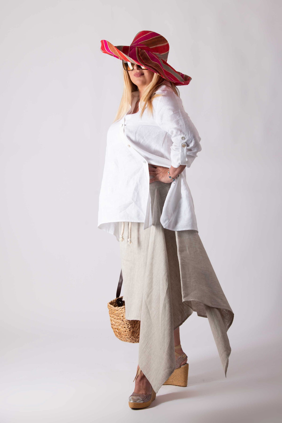 natural Linen skirt - EUG fashion