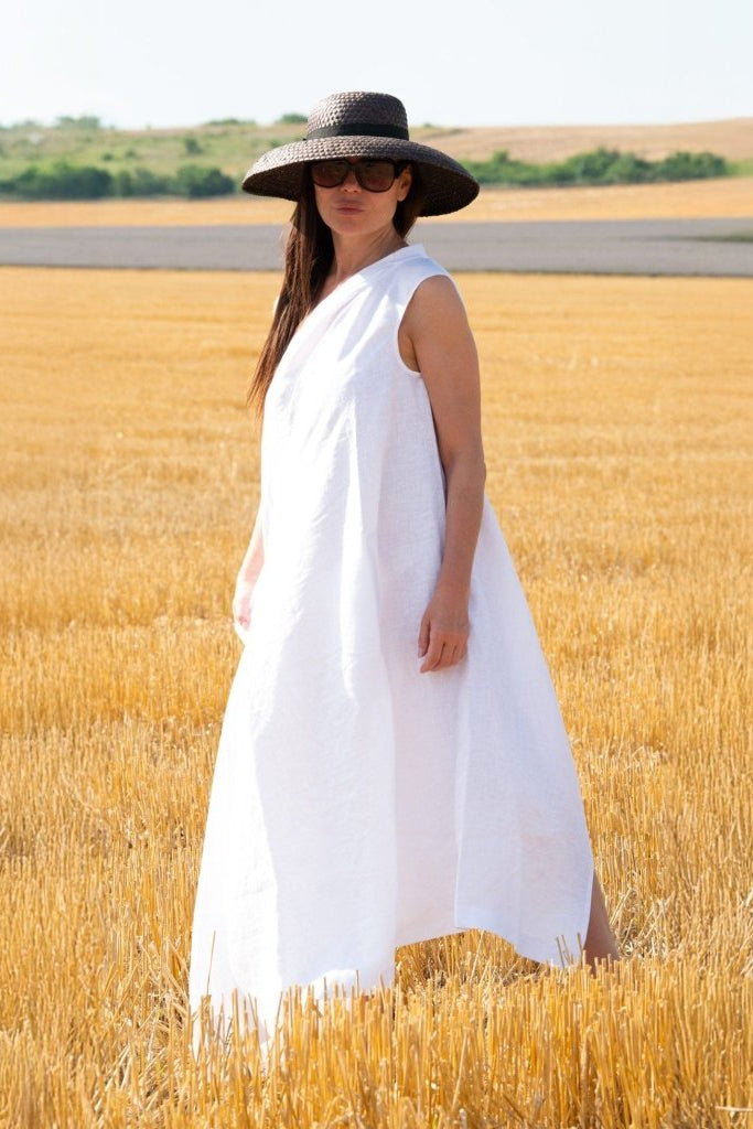 Linen One Shoulder Dress TIFFANY - EUG Fashion
