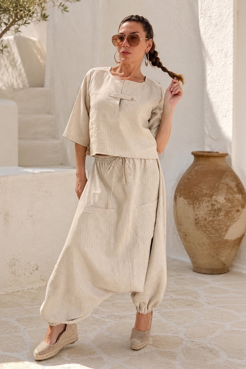 harem linen outfit