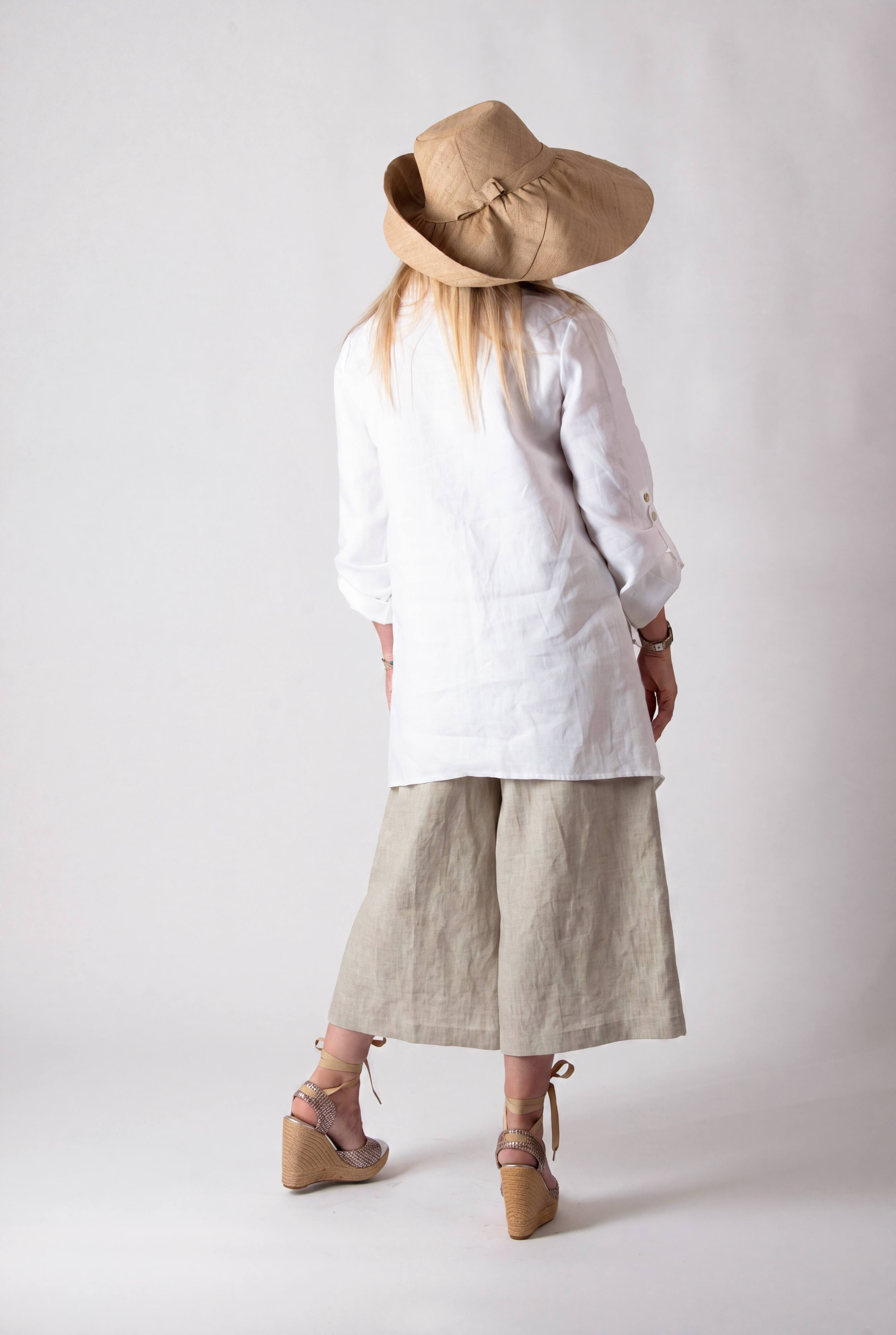 Natural linen capri pants Capri — EUG Fashion #natural
