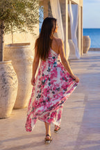 One-Shoulder Linen Dress - Tiffany