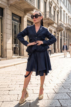 Linen dark blue set - EG fashion