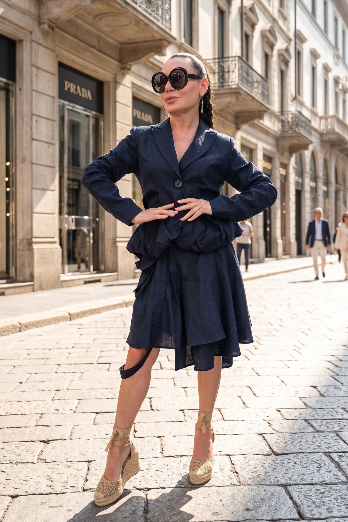 linen short skirt