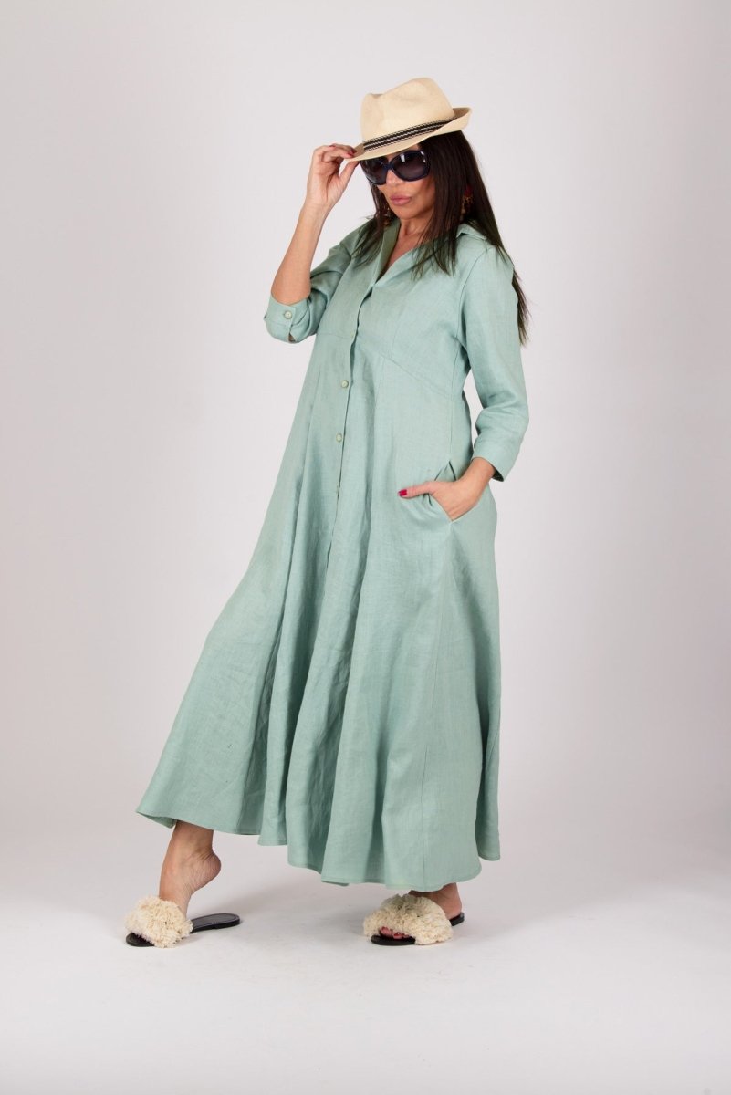 Linen Shirt Dress MIRA - EUG Fashion EugFashion 