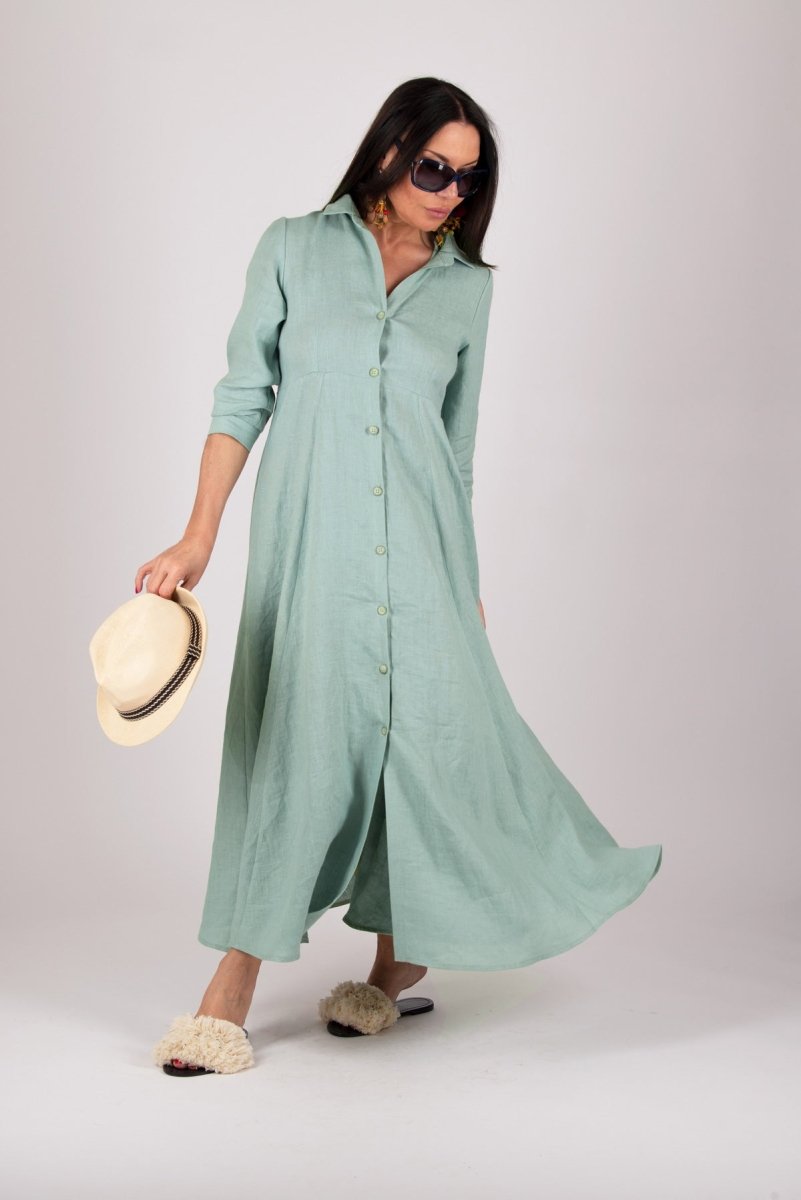 Linen Shirt Dress MIRA - EUG Fashion