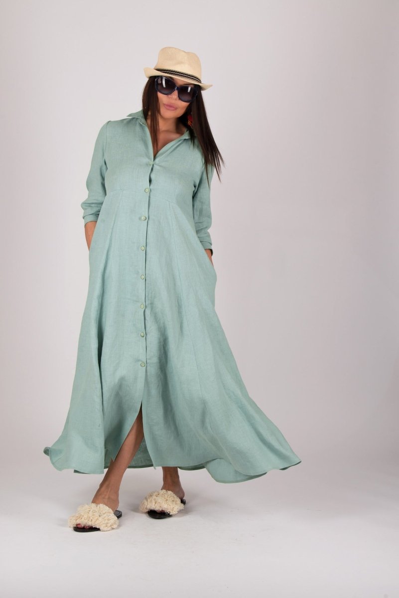 Linen Shirt Dress MIRA - EUG Fashion EugFashion 