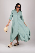 Linen Shirt Dress MIRA - EUG Fashion