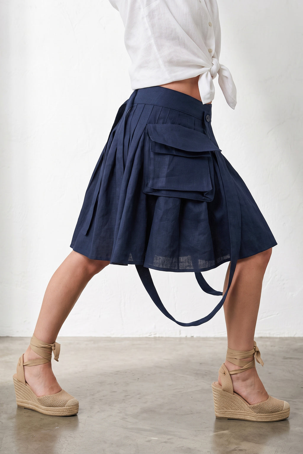 Linen dark blue set - EG fashion