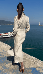 Linen Short Sleeves Dress Caliope - EUG Fashion