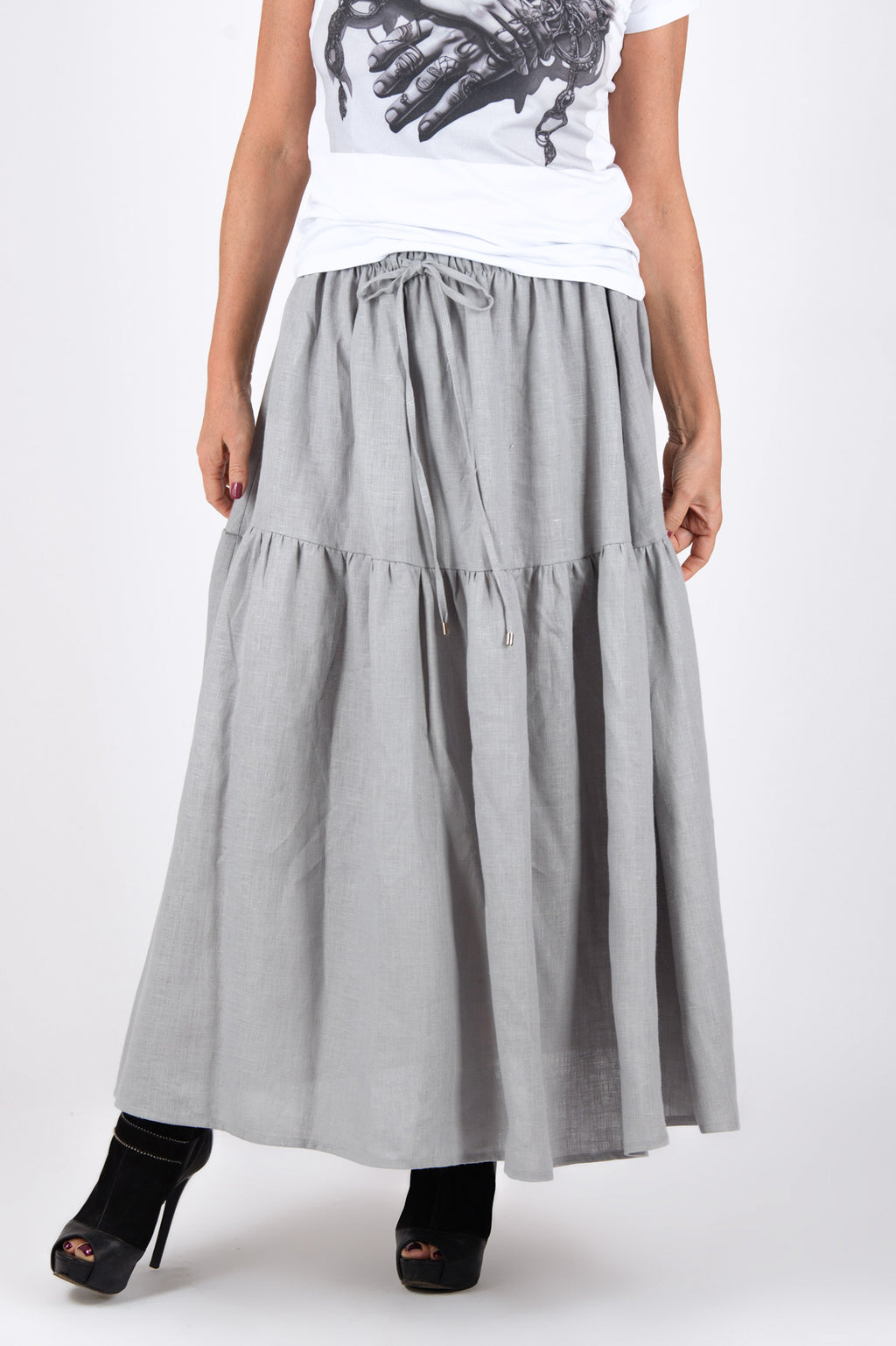 Linen Flounces Skirt - EUGF