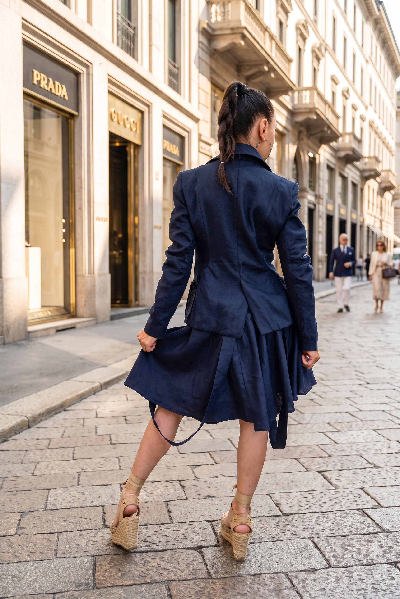 Linen dark blue set - EG fashion