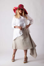 natural Linen skirt - EUG fashion