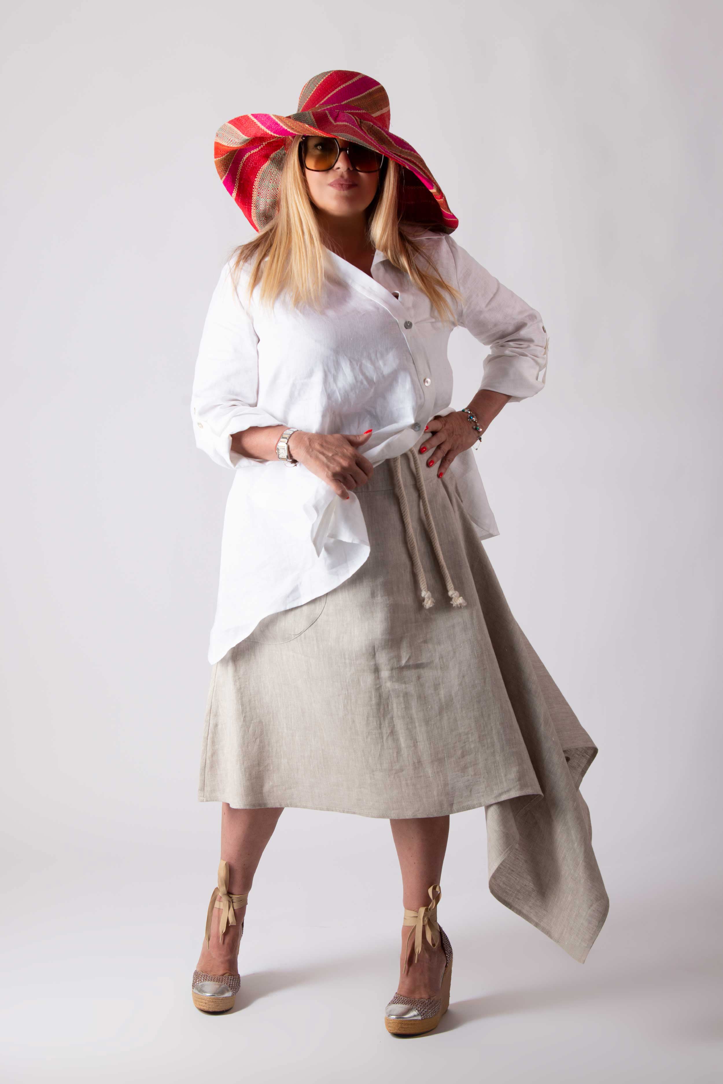 natural Linen skirt - EUG fashion