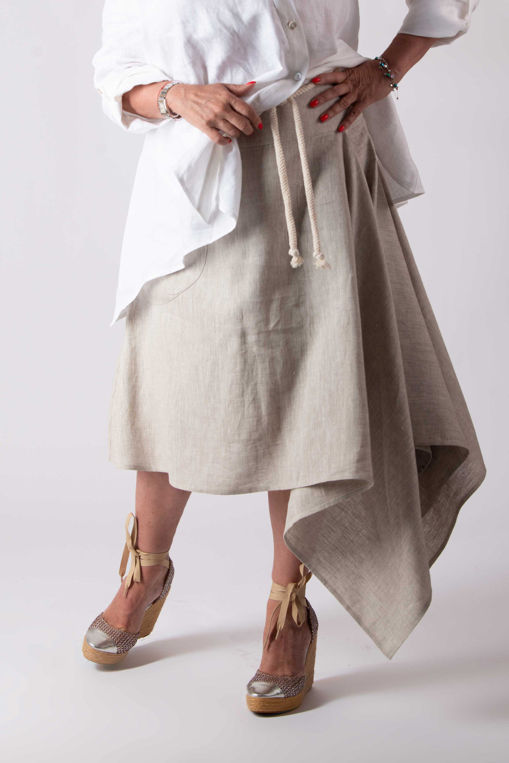 natural Linen skirt - EUG fashion