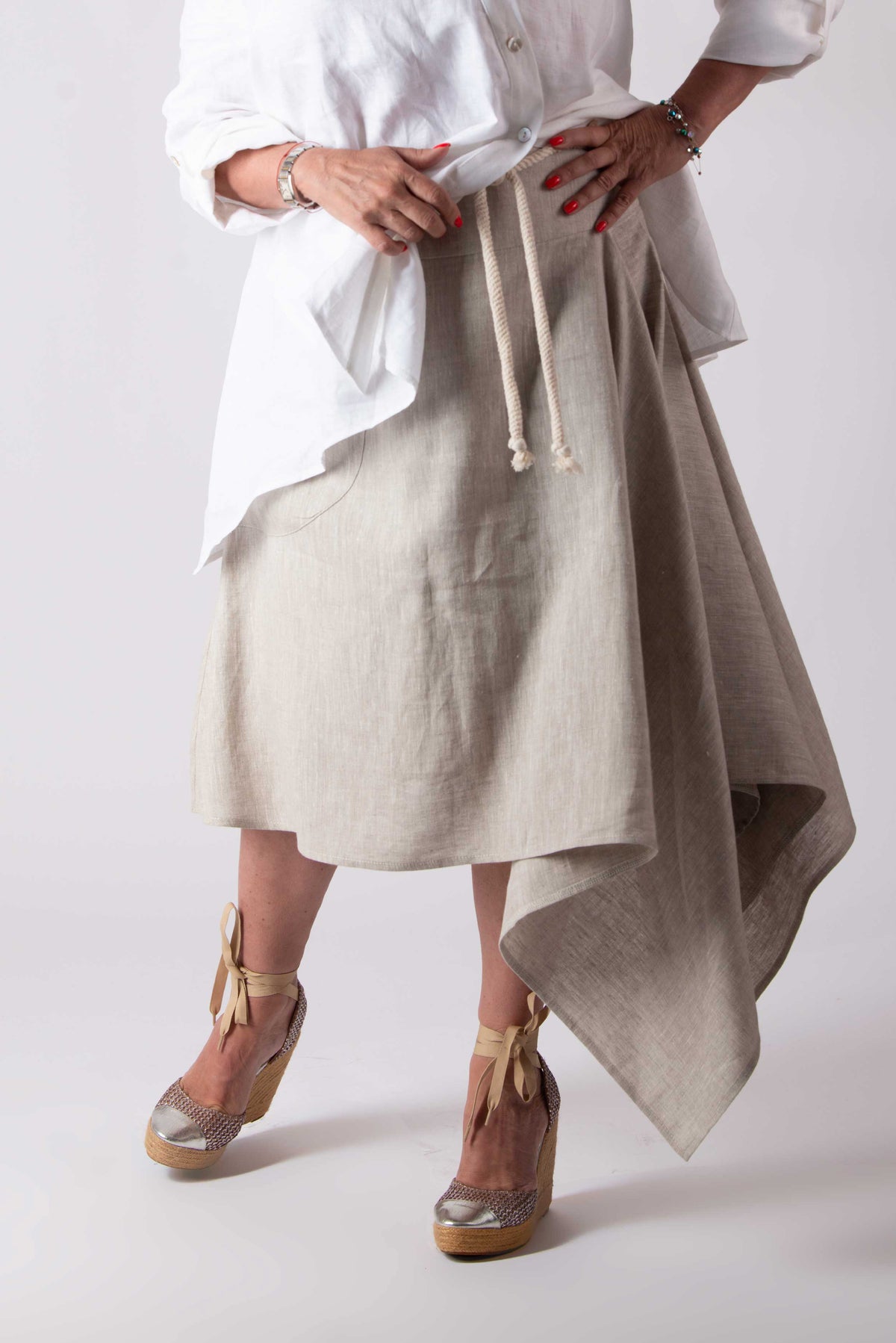 natural Linen skirt - EUG fashion