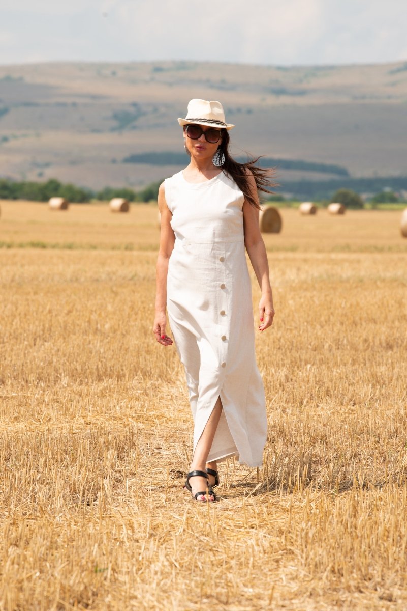 Linen Summer Casual Dress PRIMA - EUG Fashion